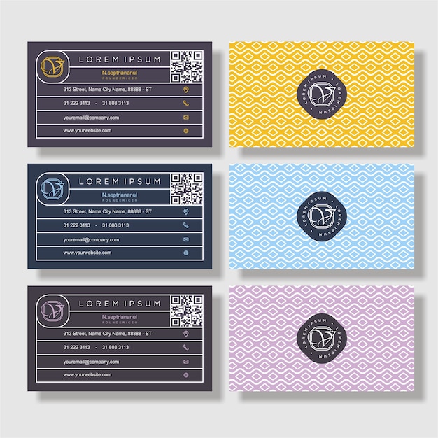 business cards with background wave