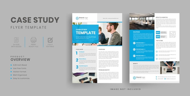 Vector business case study flyer template for your company