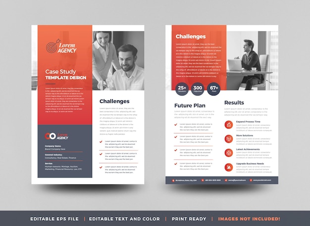 business case study or marketing sheet and flyer designa 