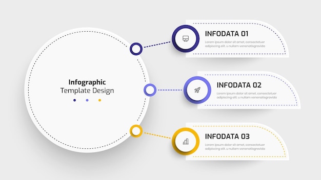 business central circle infographic presentation with circle label 3 option and icon for workflow