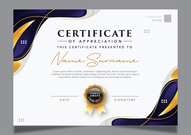 Business certificate of appreciation template design