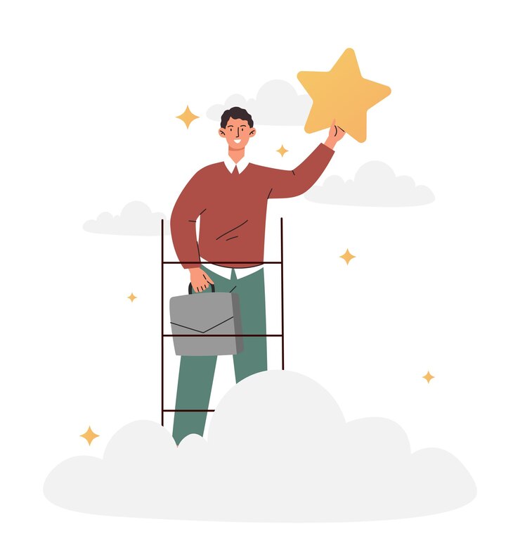 Vector business champion with star
