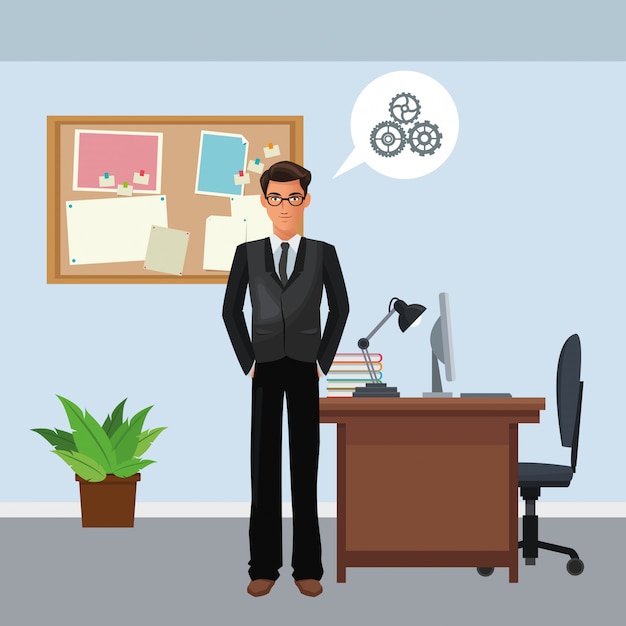 Business character in office scenario