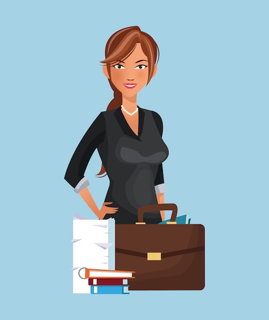 Vector business character with office elements