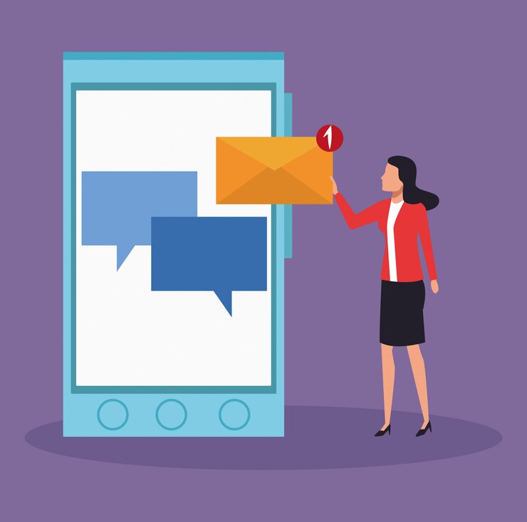 Vector business characters in a presentation