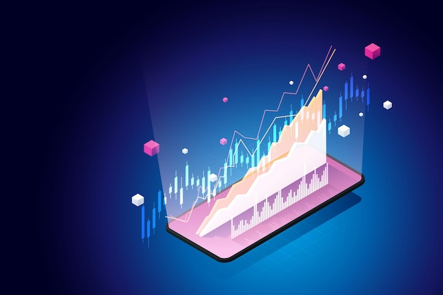 Grafico commerciale grafico finanziario diagramma di investimento analisi dei dati finanziari marketing digitale