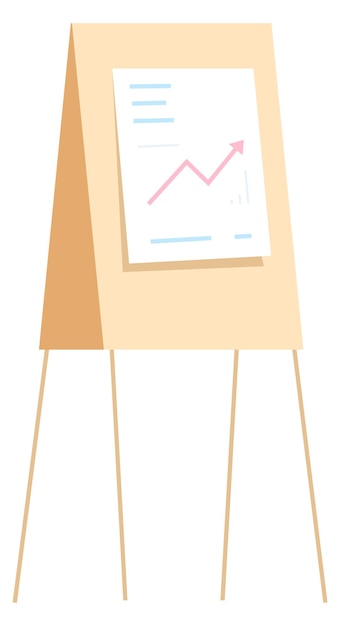 Vector business chart flipchart board financial growth presentation cartoon icon