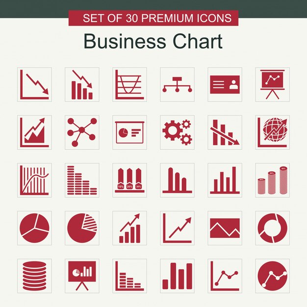 Vector business chart icons set vector