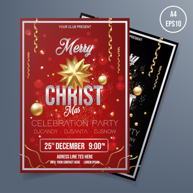 Vector business christmas flyer template