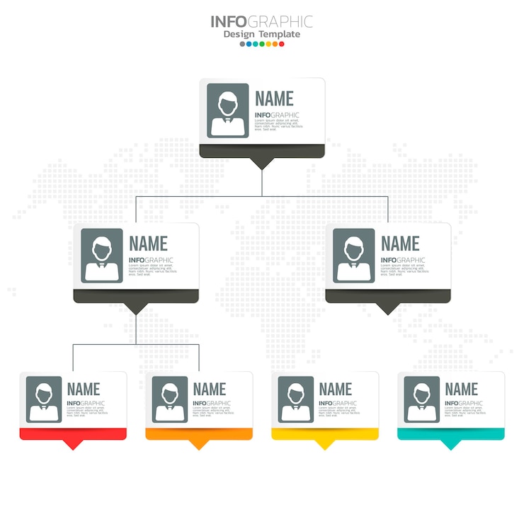 Vector business circle infographic elements with 4 options or steps.