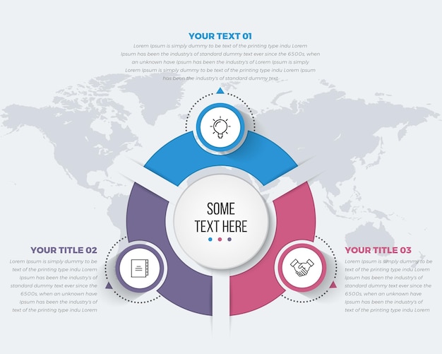 Business Circle Infographics with 03 Steps