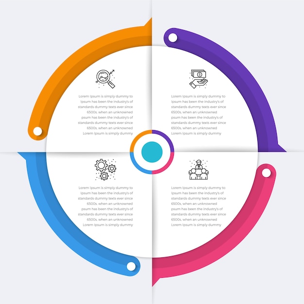 Business Circle Infographics with 04 Steps