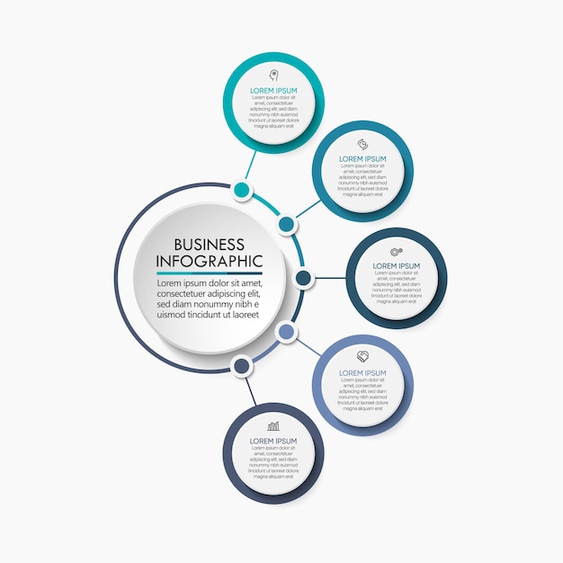 비즈니스 서클 타임 라인 Infographic 템플릿