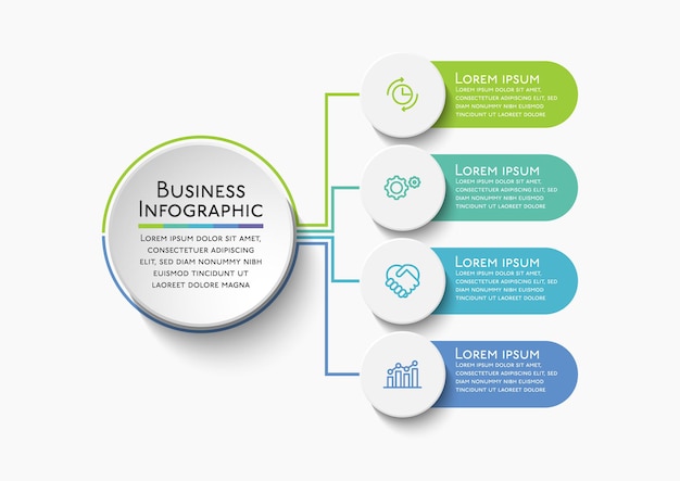 Business circle timeline infographic template