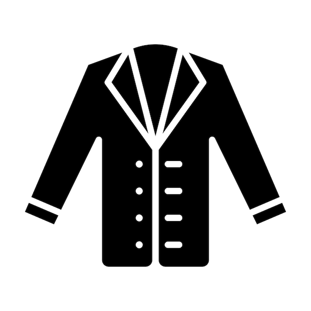 Business Coat Glyph Solid Black Illustration