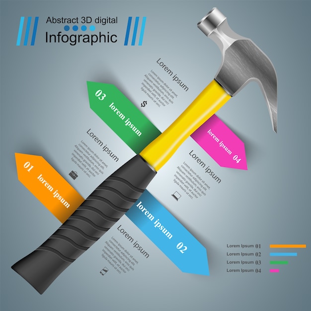 Business color paper infographics