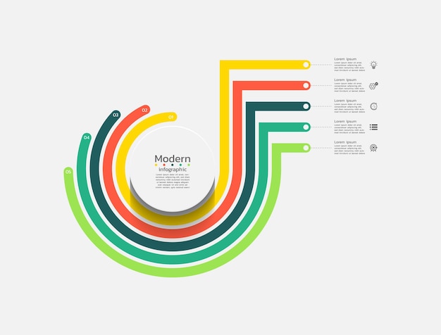 Progettazione di modelli di infografie aziendali colorati