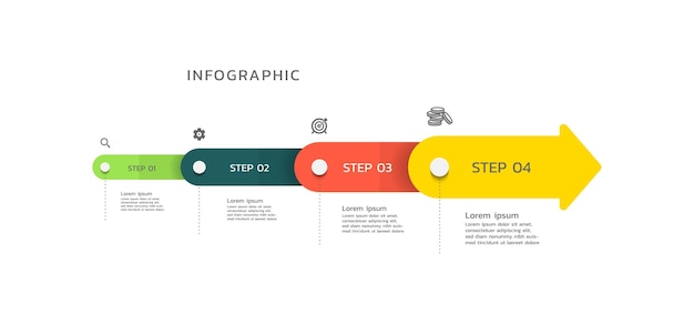 Дизайн красочного шаблона бизнес-инфографики