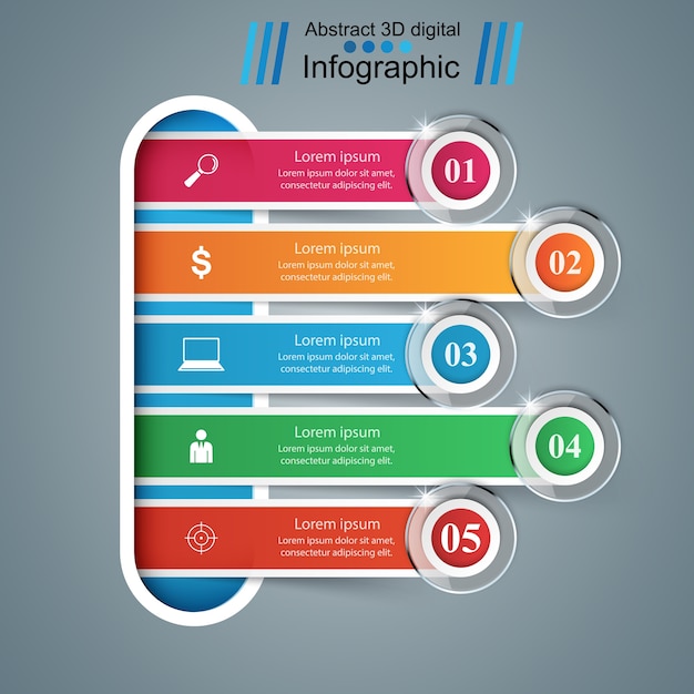 ビジネスカラフルペーパーinfographic。