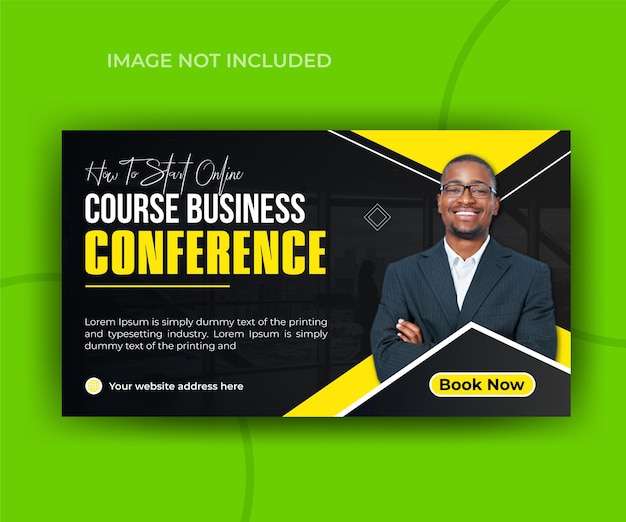Business company agency youtube thumbnail or social media web banner template