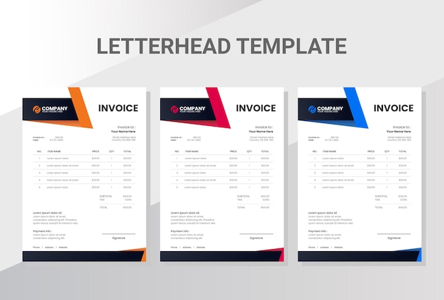 Business company invoice template