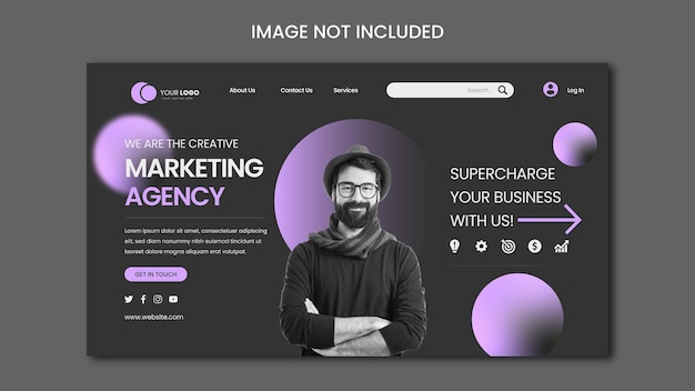 Vector business company landing page vector template