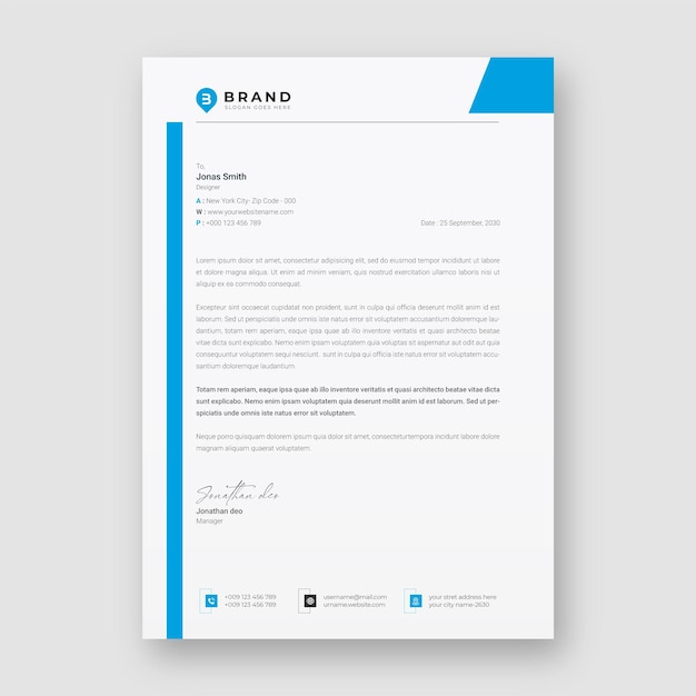 Business company letterhead template design Corporate pad design