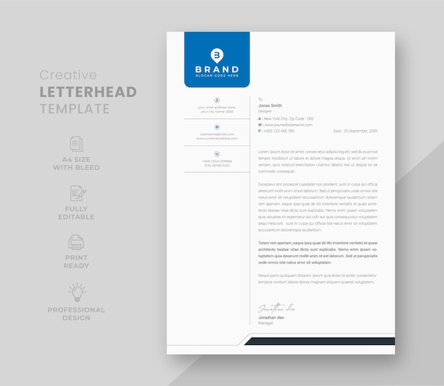 Vector business company letterhead template design corporate pad design