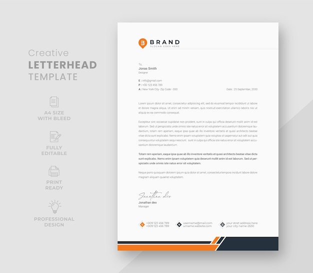 Business company letterhead template design corporate pad design