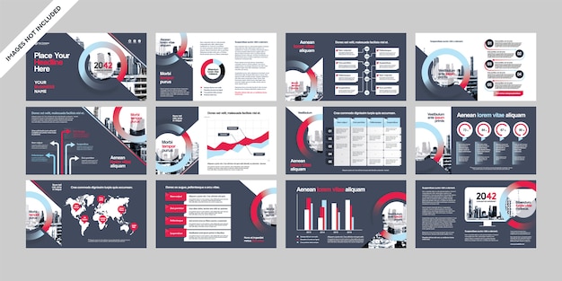 Business company presentation with infographics template.