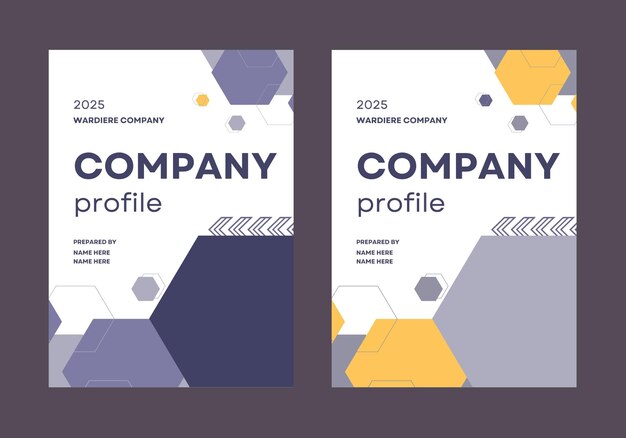 Vector business company profile flyer design vector template