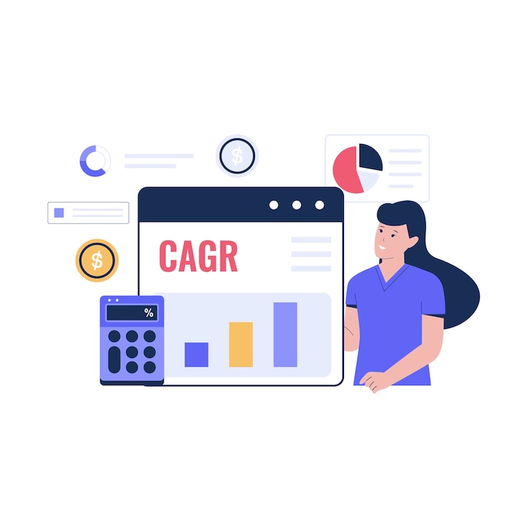Vector business compound average growth rate illustration