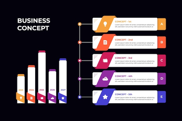 Инфографическая диаграмма бизнес-концепции