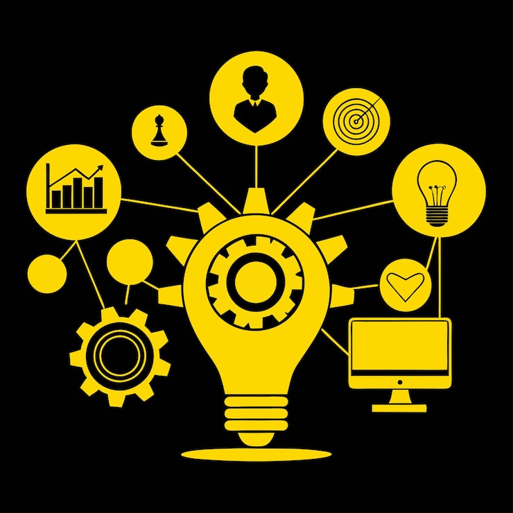 वेक्टर business concept featuring digital strategy vector style illustration design