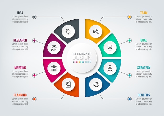 Business concept infographic sjabloon met diagram