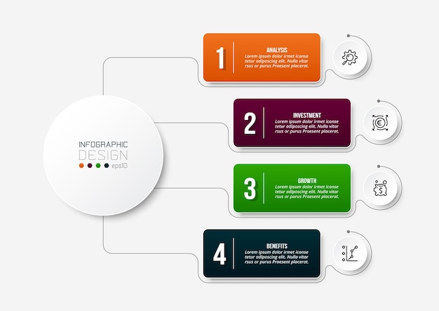 Business concept infographic sjabloon met diagram