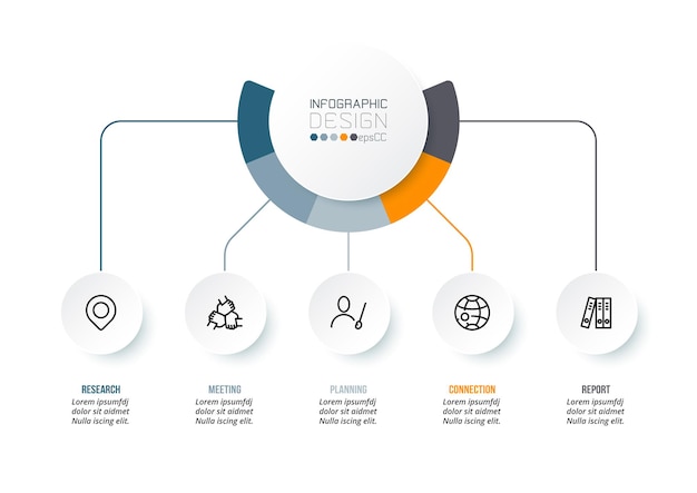 Business concept infographic sjabloon met diagram