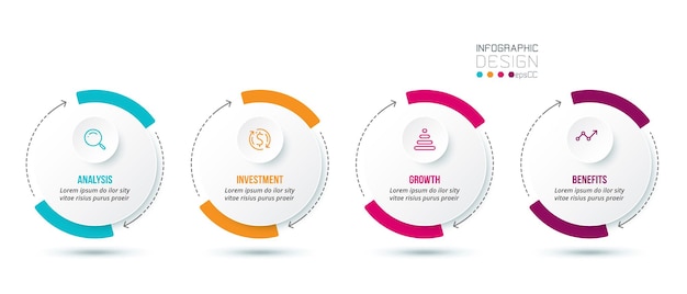 Business concept infographic sjabloon met optie.