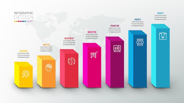 Modello di infografica concetto di business con grafico