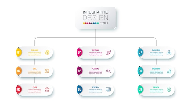 Business concept infographic template with organization