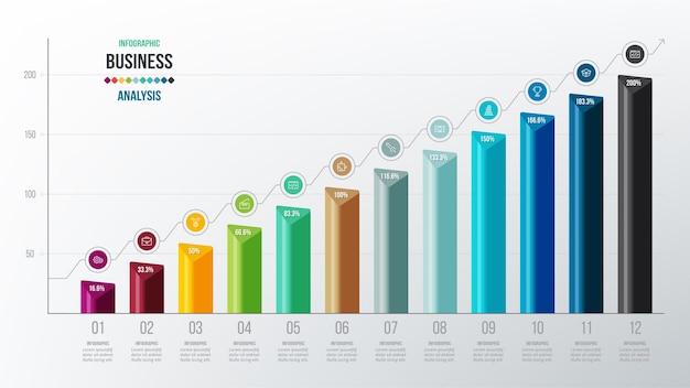 Business concept infographic template with percentage