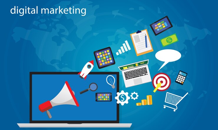 वेक्टर business concept. internet online digital marketing vector