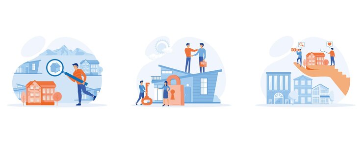 Vector business concept investment opportunity real estate and turnkey rental real estate search
