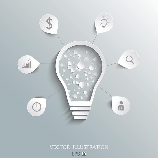 Vector business concept light bulb with drawing business success strategy plan idea doodle