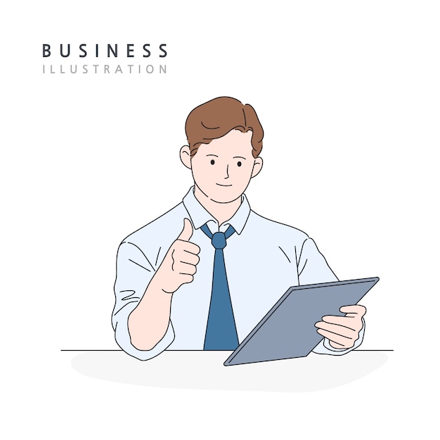 Business concept lijn illustratie