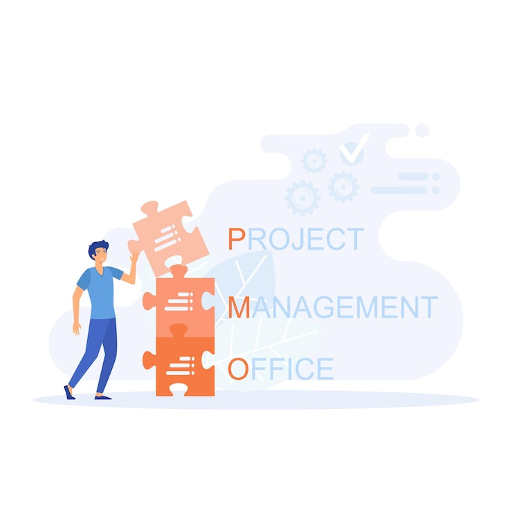 Vector business concept, project management office acronym, flat vector modern illustration