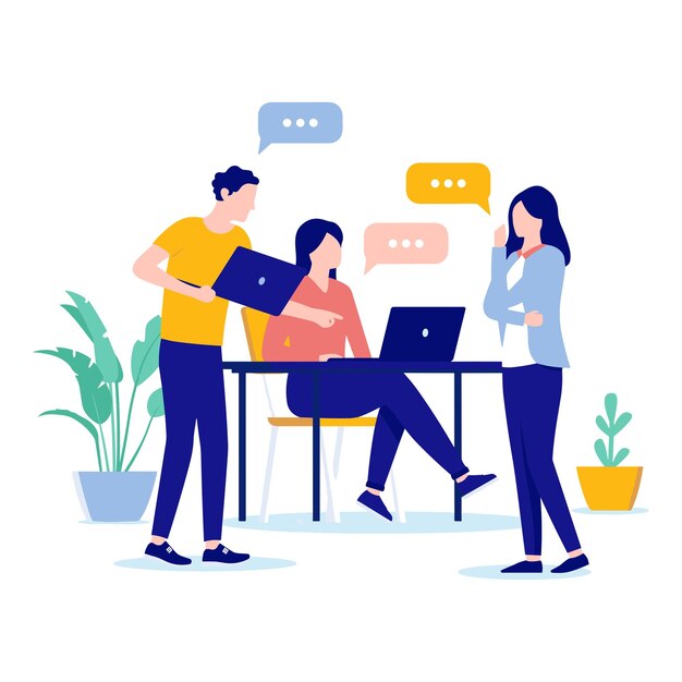 Business concept Team metaphor people connectingVector illustration flat design style Symbol of