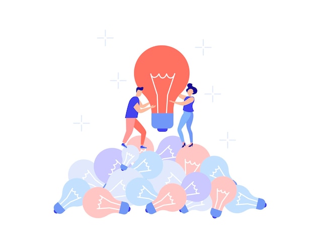 business concept  teamwork brainstorming finding new ideas for solutionspeople find a crazy idea