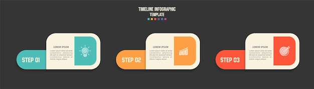 ベクトル 3 つのオプションのステップまたはプロセスを含むビジネス コンセプト インフォ グラフィック デザイン