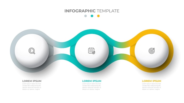 Business concept with 3 options steps.